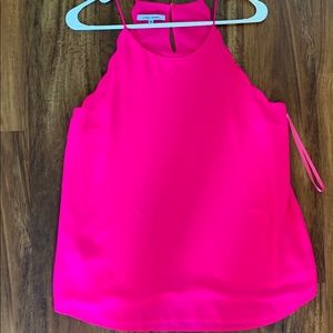 Scalloped edge high neck tank